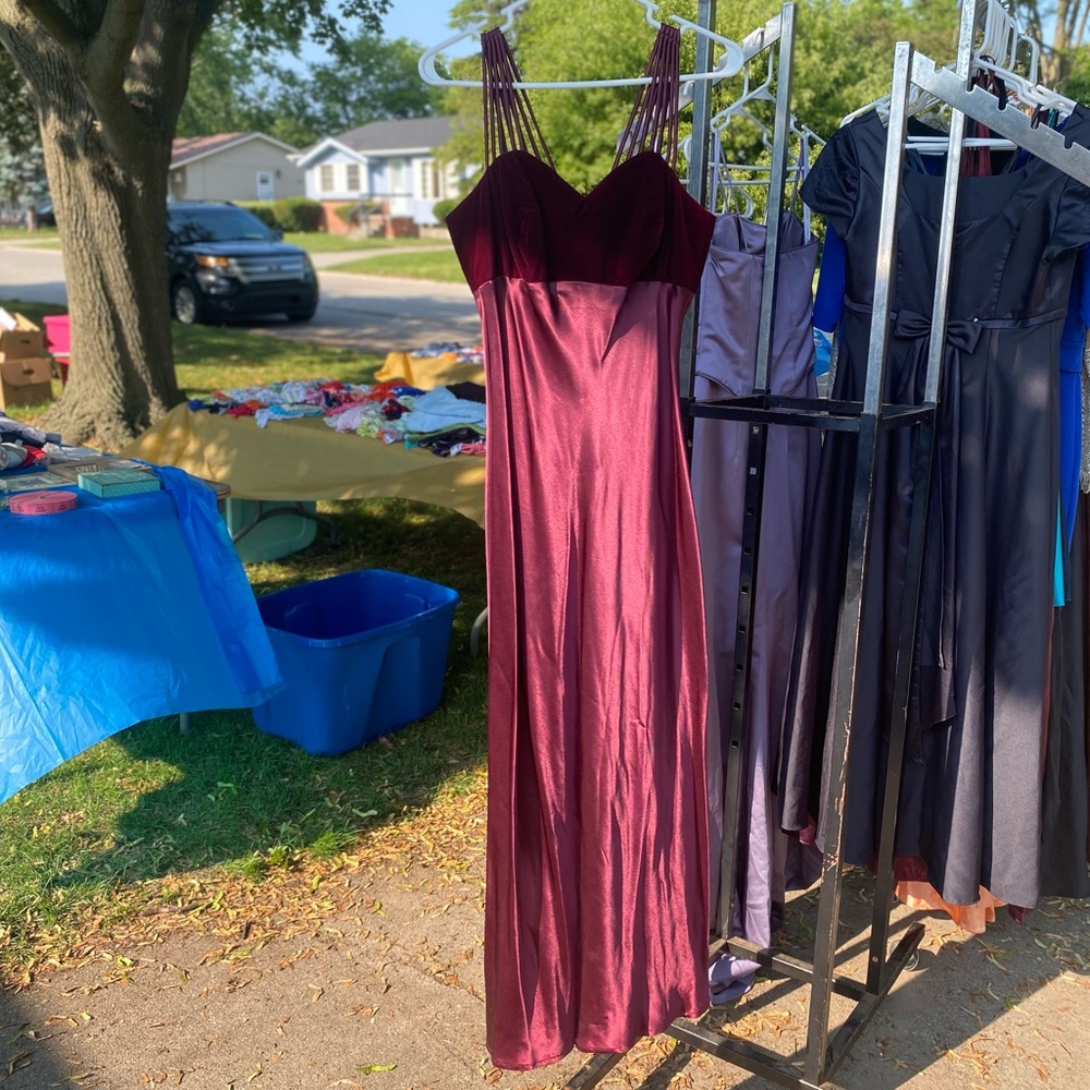 All That Jazz Vintage Y2K Burgundy Maxi Dress